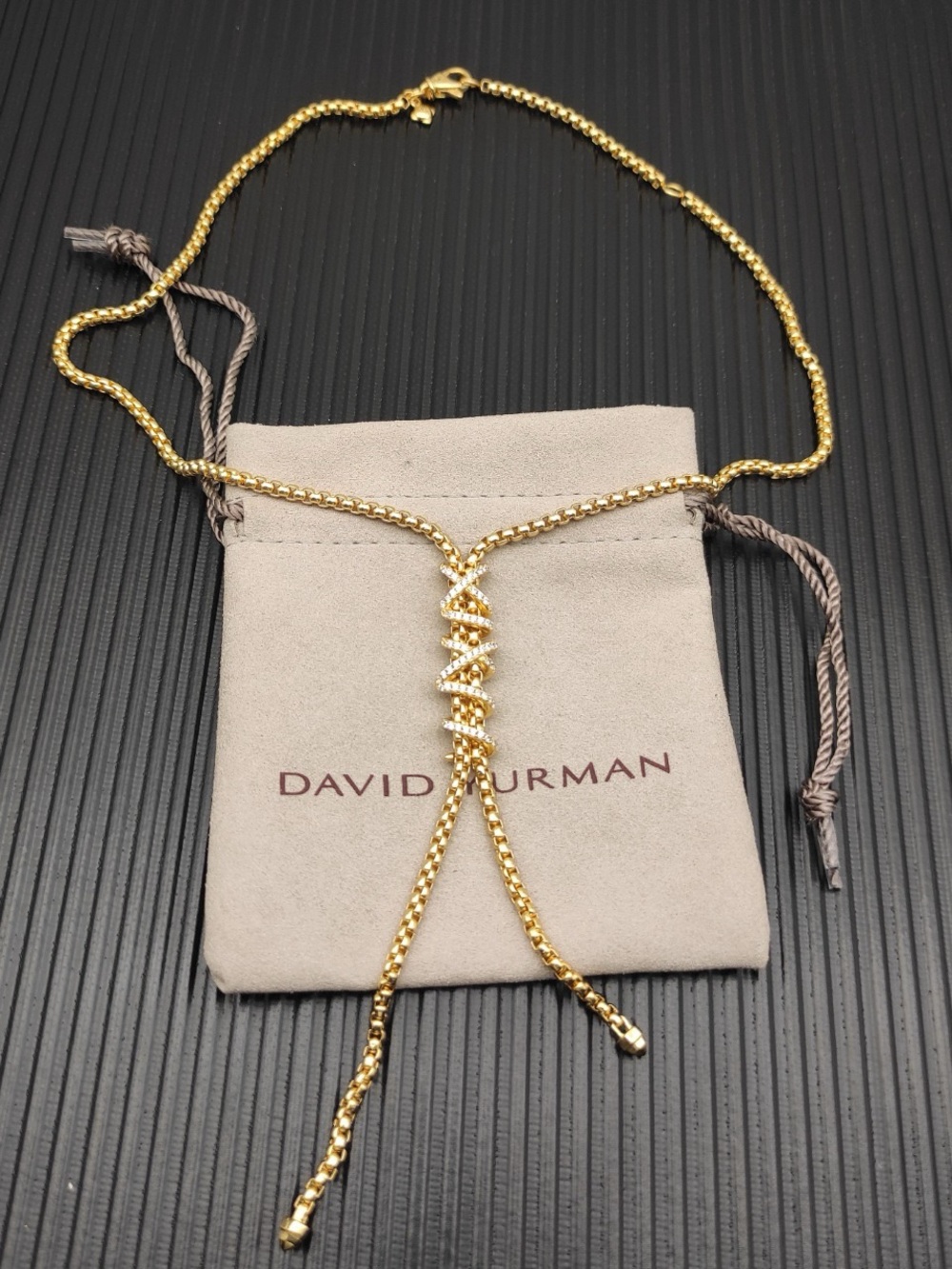 David Yurman Gold-Tone Adjustable Lariat Necklace -